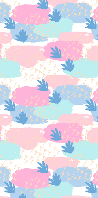 Tenda a rullo in tessuto con stampa di tracce su sfondo colorato
