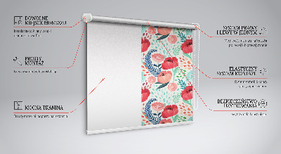 Tenda a rullo in tessuto con fantasia papavero