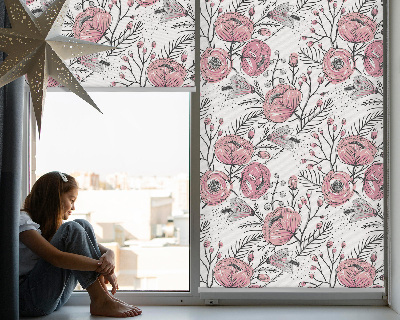 Tenda a rullo per finestra con stampa di boccioli di fiori