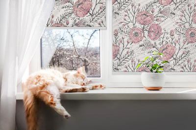Tenda a rullo per finestra con stampa di boccioli di fiori