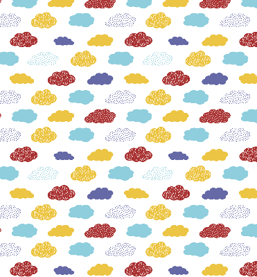 Tenda a rullo per finestra con fantasia a nuvole colorate