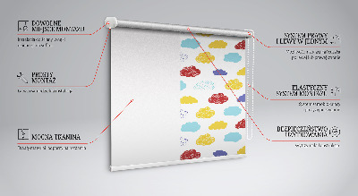 Tenda a rullo per finestra con fantasia a nuvole colorate