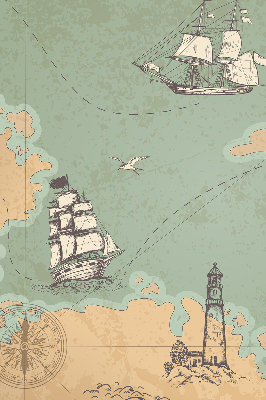 Tenda a rullo da interno con stampa a tema mappa dell'oceano