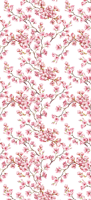 Tenda a rullo per finestra con stampa di petali rosa di boccioli su albero