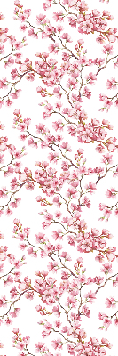 Tenda a rullo per finestra con stampa di petali rosa di boccioli su albero