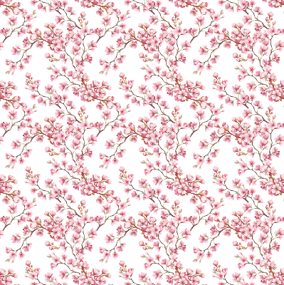 Tenda a rullo per finestra con stampa di petali rosa di boccioli su albero