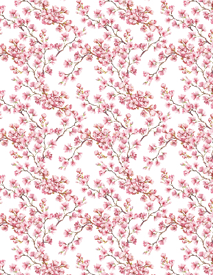 Tenda a rullo per finestra con stampa di petali rosa di boccioli su albero