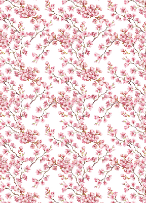 Tenda a rullo per finestra con stampa di petali rosa di boccioli su albero
