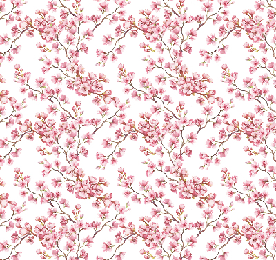 Tenda a rullo per finestra con stampa di petali rosa di boccioli su albero