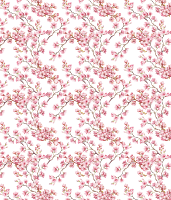 Tenda a rullo per finestra con stampa di petali rosa di boccioli su albero