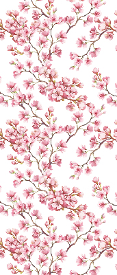 Tenda a rullo per finestra con stampa di petali rosa di boccioli su albero