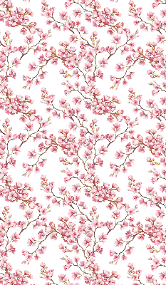 Tenda a rullo per finestra con stampa di petali rosa di boccioli su albero