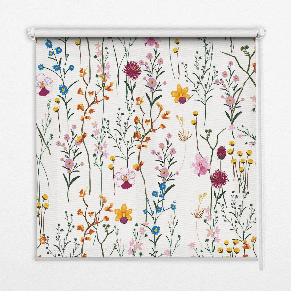 Tenda a rullo da interno con fantasia a fiori colorati