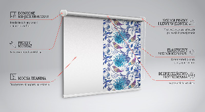 Tenda a rullo da interno con stampa di fiori blu dell'albero