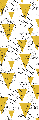 Tenda a rullo per finestra con motivo geometrico a triangoli e cerchi formati da punti