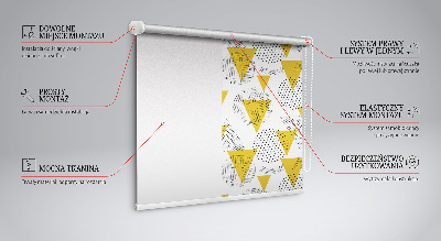 Tenda a rullo per finestra con motivo geometrico a triangoli e cerchi formati da punti