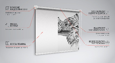 Tenda a rullo per interni con design di ghepardi su un ramo