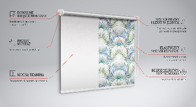 Tenda a rullo per porta finestra con fantasia di foglie colorate
