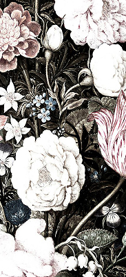 Tenda a rullo da interno con decorazione a fiori