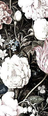 Tenda a rullo da interno con decorazione a fiori