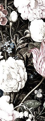 Tenda a rullo da interno con decorazione a fiori