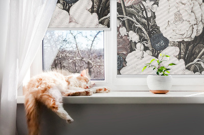 Tenda a rullo da interno con decorazione a fiori