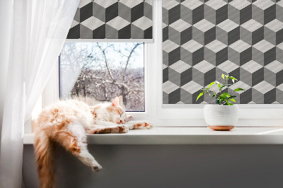Tenda a rullo per interni con design a cubi 3D