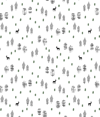 Tenda a rullo da interno con stampa di alberi e cervi