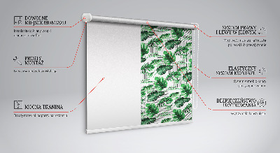Tenda a rullo per porta finestra con motivo a foglie tropicali