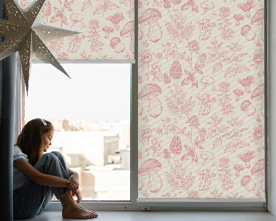 Tenda a rullo da interno con design a funghi