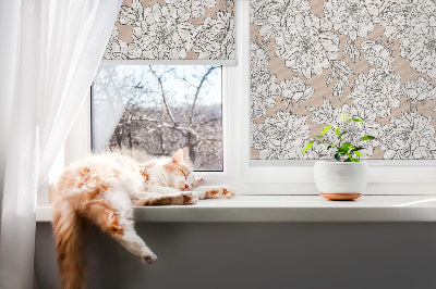 Tenda a rullo per finestra con fantasia di fiori disegnati