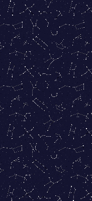 Tenda a rullo per porta finestra con stampa a motivo di costellazione di stelle