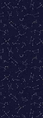 Tenda a rullo per porta finestra con stampa a motivo di costellazione di stelle