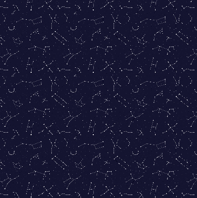 Tenda a rullo per porta finestra con stampa a motivo di costellazione di stelle