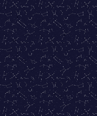 Tenda a rullo per porta finestra con stampa a motivo di costellazione di stelle