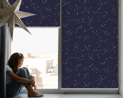 Tenda a rullo per porta finestra con stampa a motivo di costellazione di stelle