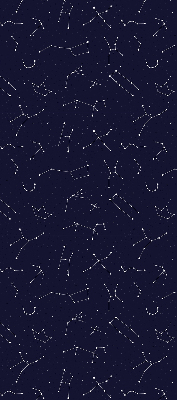 Tenda a rullo per porta finestra con stampa a motivo di costellazione di stelle