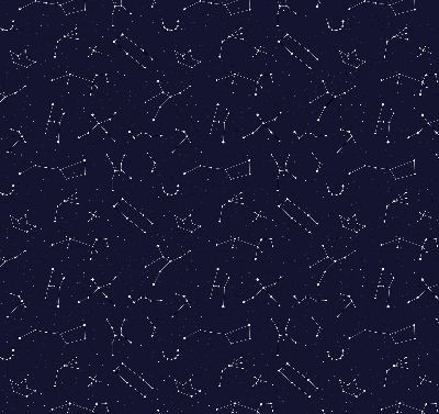 Tenda a rullo per porta finestra con stampa a motivo di costellazione di stelle