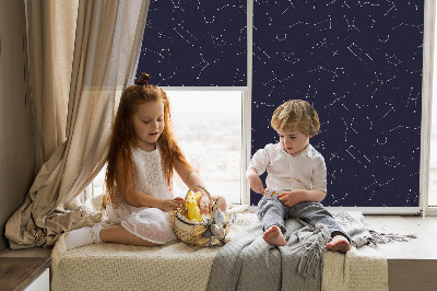 Tenda a rullo per porta finestra con stampa a motivo di costellazione di stelle