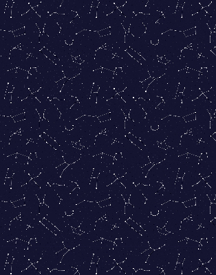 Tenda a rullo per porta finestra con stampa a motivo di costellazione di stelle