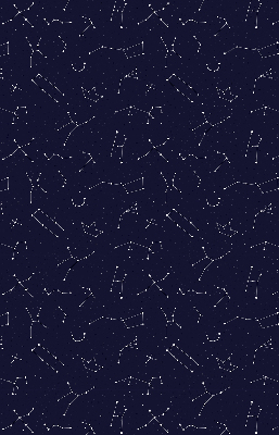 Tenda a rullo per porta finestra con stampa a motivo di costellazione di stelle