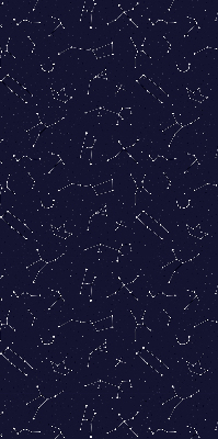 Tenda a rullo per porta finestra con stampa a motivo di costellazione di stelle