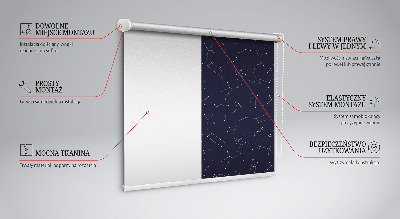 Tenda a rullo per porta finestra con stampa a motivo di costellazione di stelle