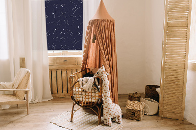 Tenda a rullo per porta finestra con stampa a motivo di costellazione di stelle