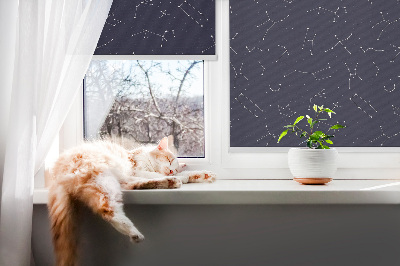 Tenda a rullo per porta finestra con stampa a motivo di costellazione di stelle