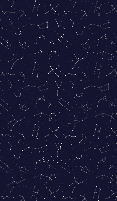 Tenda a rullo per porta finestra con stampa a motivo di costellazione di stelle