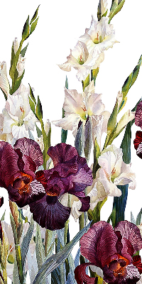 Tenda a rullo per porta finestra con motivo a piccoli fiori
