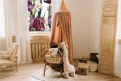 Tenda a rullo per porta finestra con motivo a piccoli fiori