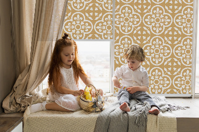 Tenda a rullo in tessuto con motivo di piastrelle portoghesi folcloristiche