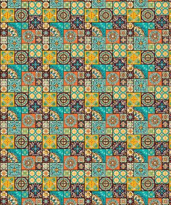 Tenda a rullo per finestra con design a mandala colorato